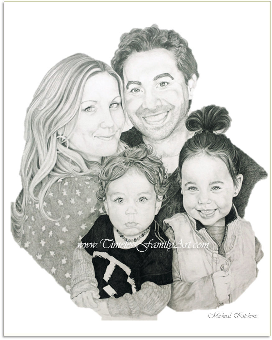 Family Portrait in Pencil Drawing by Robert Yaeger - Pixels
