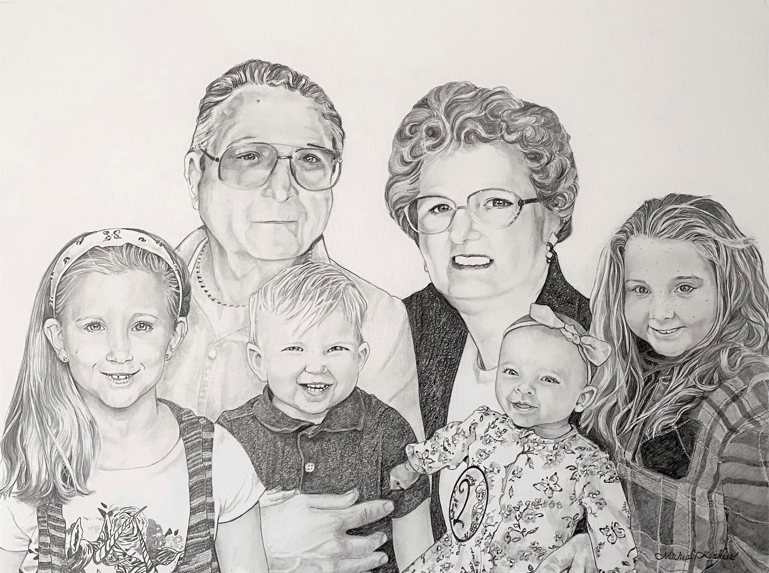 Family Portrait Drawing From Behind AESTHETIC DRAWING